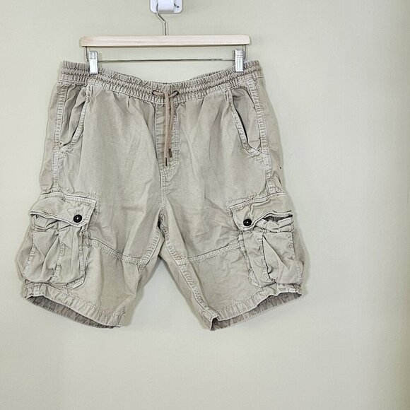 American Eagle Shorts Mens L Beige Cargo Utility Pockets Outdoor Gorpcore Grunge - Picture 1 of 16